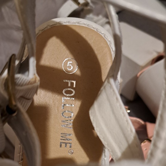 NEW Super Tall Platform sandals - peach and white SZ 8.5-9 - Picture 5 of 7